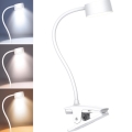 LED prigušiva fleksibilna punjiva stona lampa sa stezaljkom LED/2W/1800 mAh 3000/4000/6500K bela
