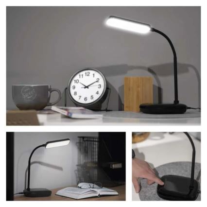 LED prigušiva fleksibilna stona lampa LED/12W/230V 3000K/4000K/6500K crna