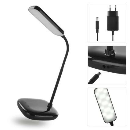 LED prigušiva fleksibilna stona lampa LED/12W/230V 3000K/4000K/6500K crna