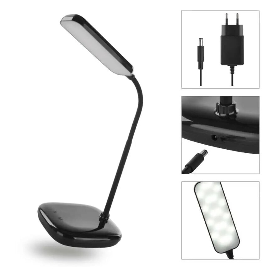 LED prigušiva fleksibilna stona lampa LED/12W/230V 3000K/4000K/6500K crna