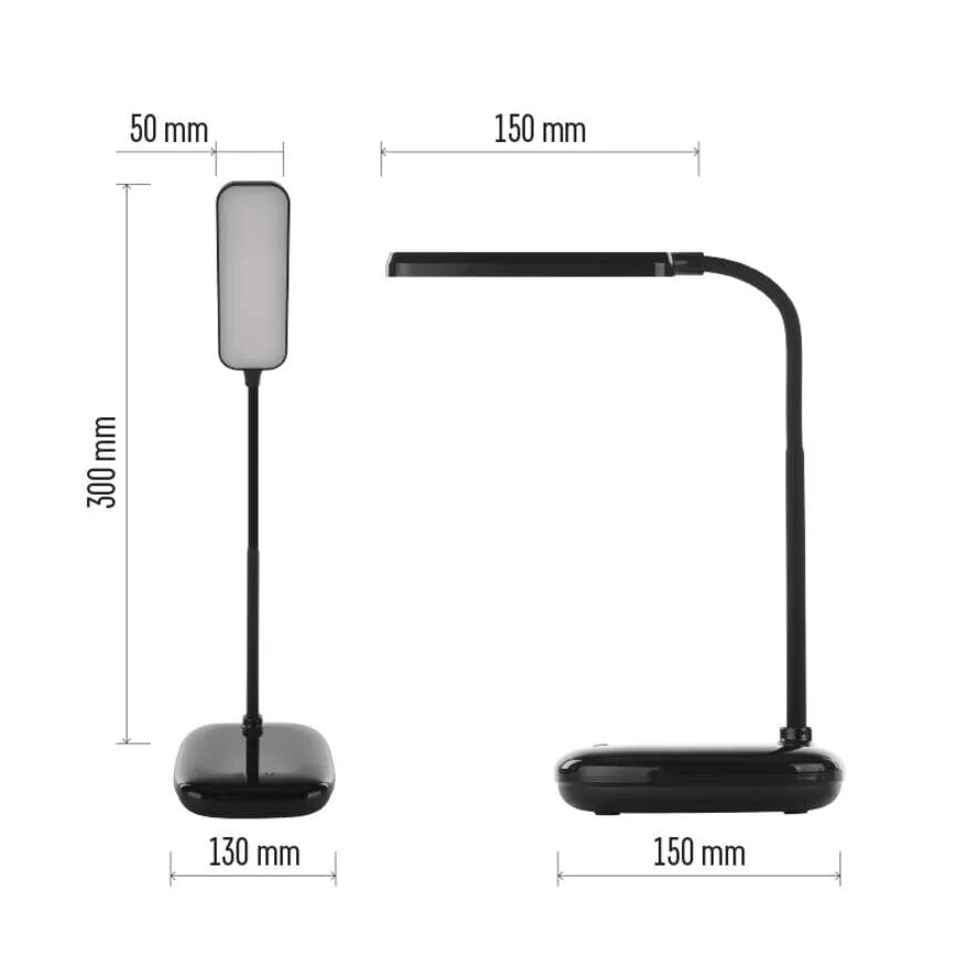 LED prigušiva fleksibilna stona lampa LED/12W/230V 3000K/4000K/6500K crna
