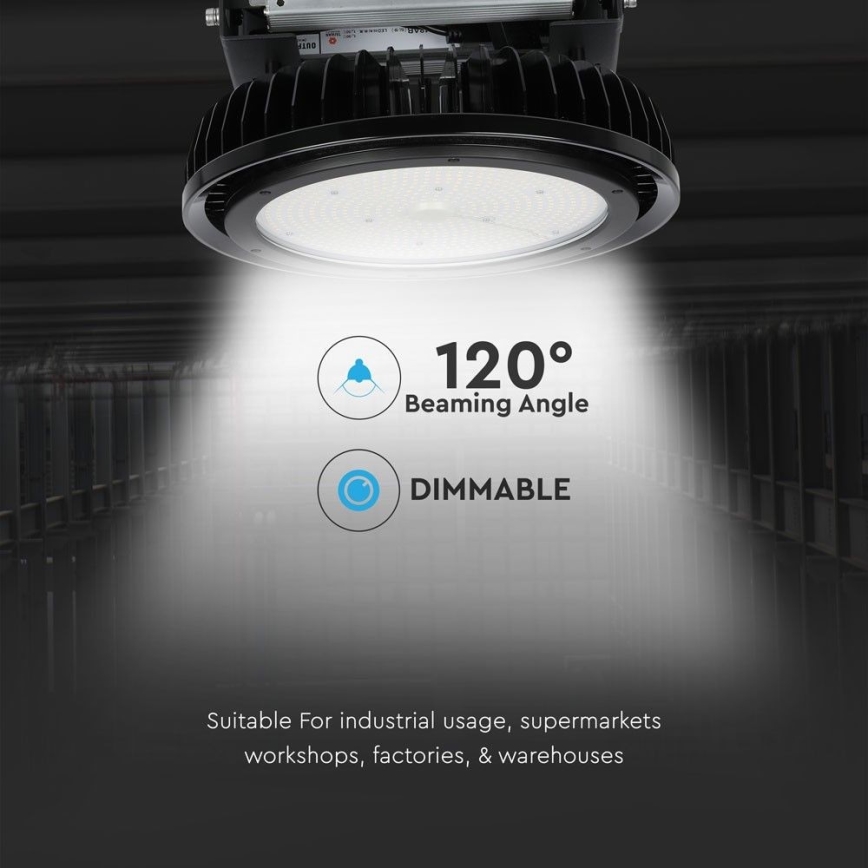 LED prigušiva industrijska svetiljka High Bay LED/500W/230V 4000K IP65 crna