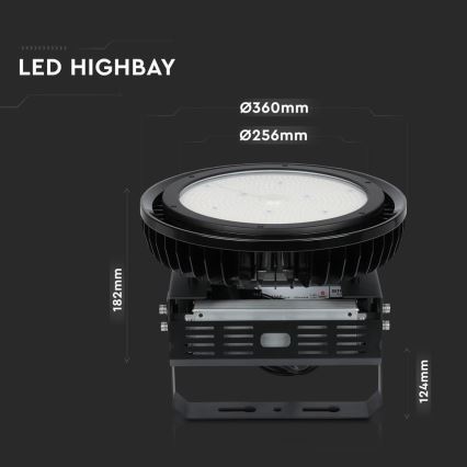 LED prigušiva industrijska svetiljka High Bay LED/500W/230V 4000K IP65 crna