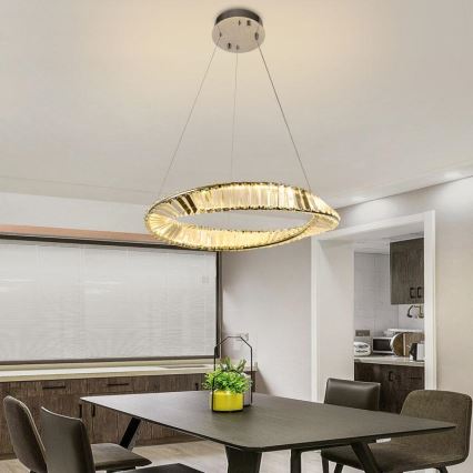 LED prigušiva kristalni luster na sajli LED/40W/230V 3000-6500K + daljinski upravljač