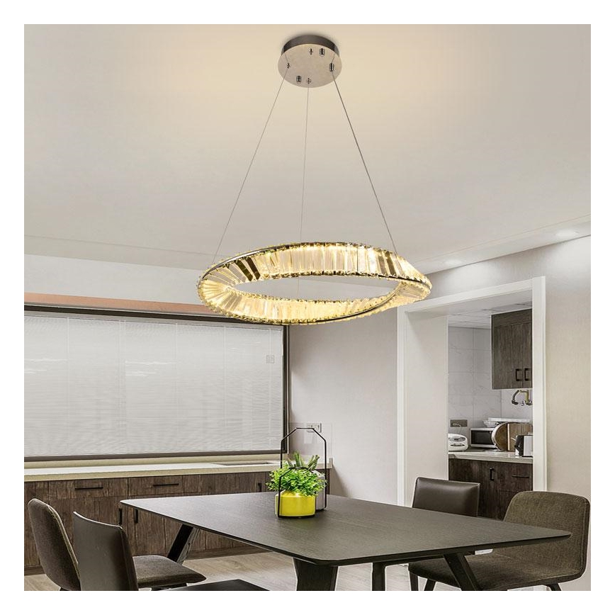 LED prigušiva kristalni luster na sajli LED/40W/230V 3000-6500K + daljinski upravljač