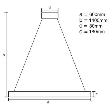 LED prigušiva kristalni luster na sajli LED/40W/230V 3000-6500K + daljinski upravljač