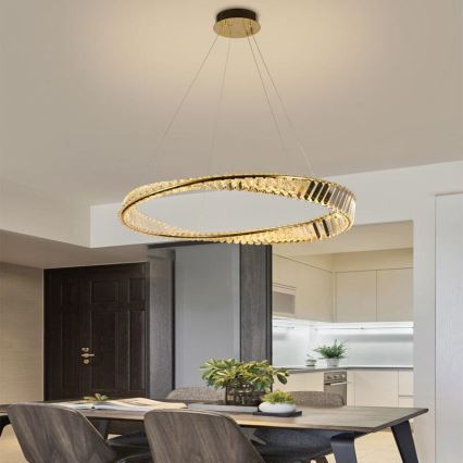 LED prigušiva kristalni luster na sajli LED/50W/230V 3000-6500K + daljinski upravljač