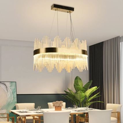 LED prigušiva kristalni luster na sajli LED/70W/230V 3000-6500K + daljinski upravljač