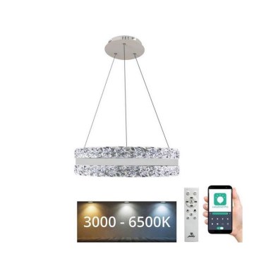 LED prigušiva kristalni luster na sajli LED/80W/230V 3000-6500K bela + daljinski upravljač
