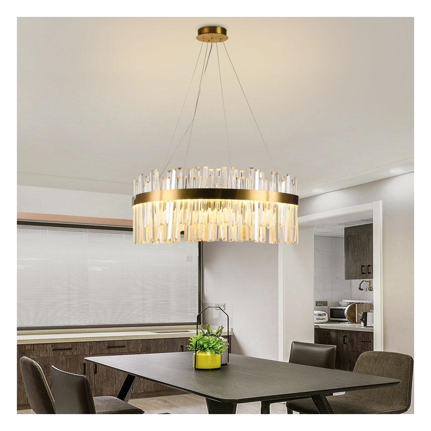 LED prigušiva kristalni luster na sajli LED/80W/230V 3000-6500K + daljinsko upravljanje