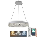 LED prigušiva kristalni luster na sajli LED/90W/230V 3000-6500K bela + daljinski upravljač