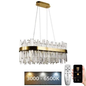 LED prigušiva kristalni luster na sajli LED/90W/230V 3000-6500K + daljinski upravljač