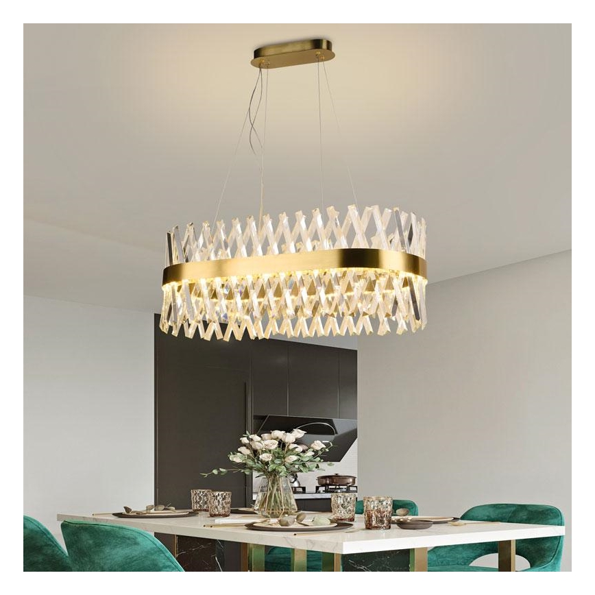 LED prigušiva kristalni luster na sajli LED/90W/230V 3000-6500K + daljinski upravljač