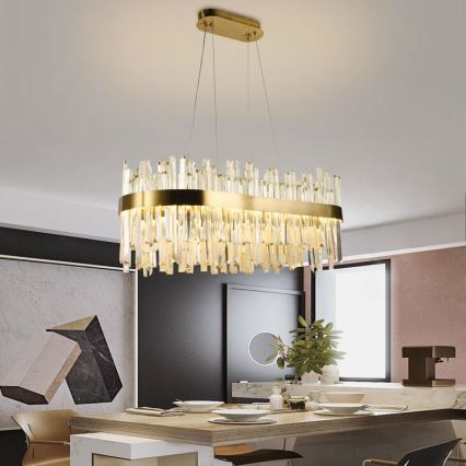 LED prigušiva kristalni luster na sajli LED/90W/230V 3000-6500K + daljinski upravljač