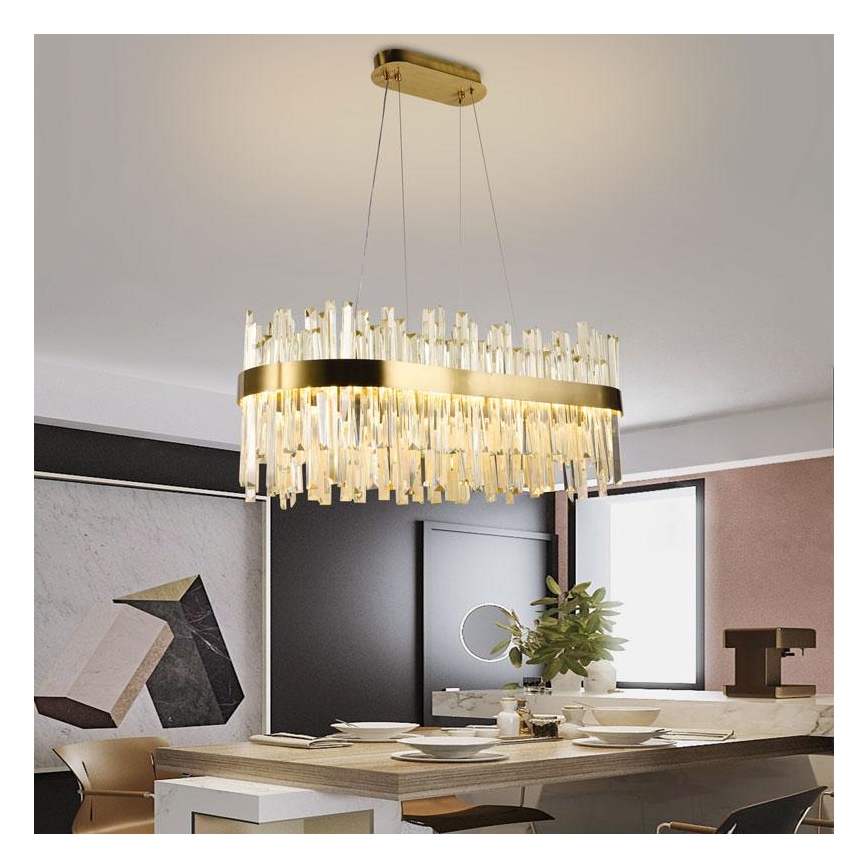 LED prigušiva kristalni luster na sajli LED/90W/230V 3000-6500K + daljinski upravljač