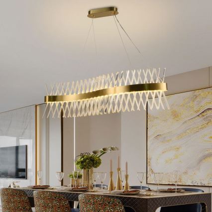 LED prigušiva kristalni luster na sajli LED/95W/230V 3000-6500K + daljinski upravljač