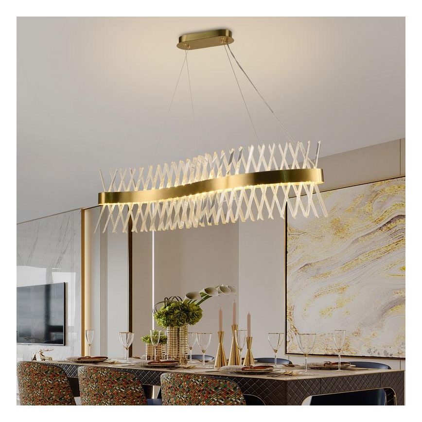LED prigušiva kristalni luster na sajli LED/95W/230V 3000-6500K + daljinski upravljač