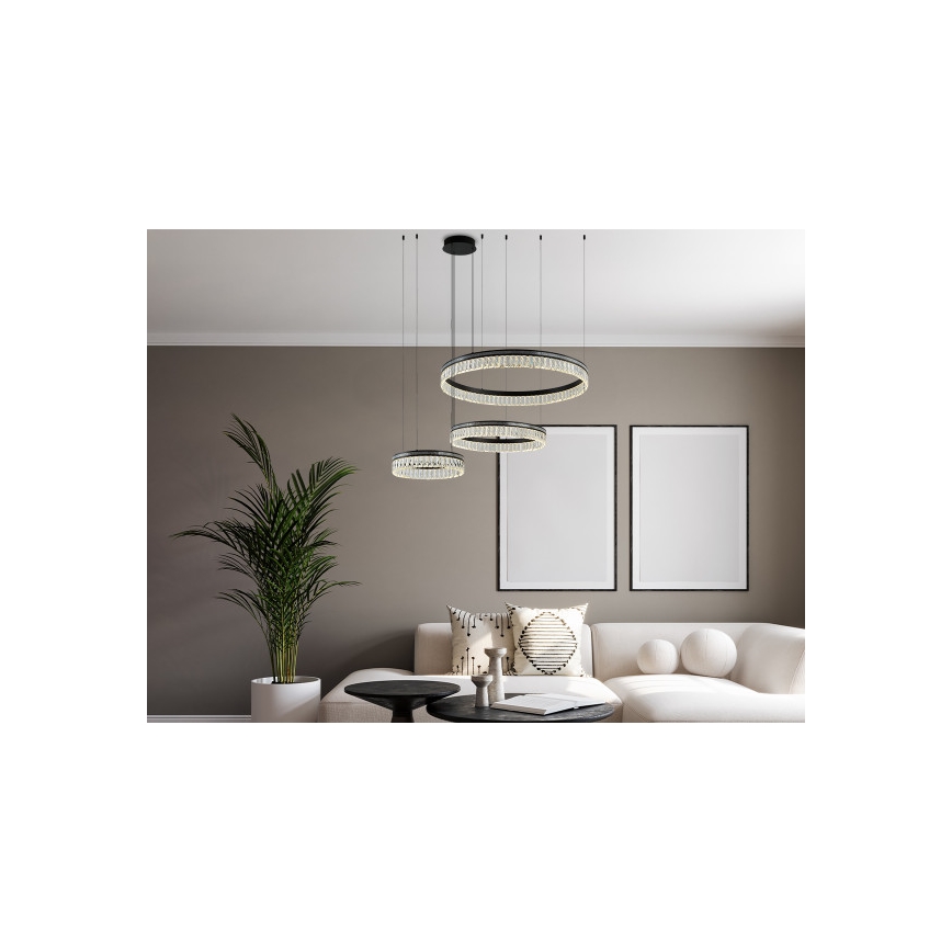 LED prigušiva kristalni luster na sajli THALIA LED/120W/230V 3000-6000K + daljinski upravljač