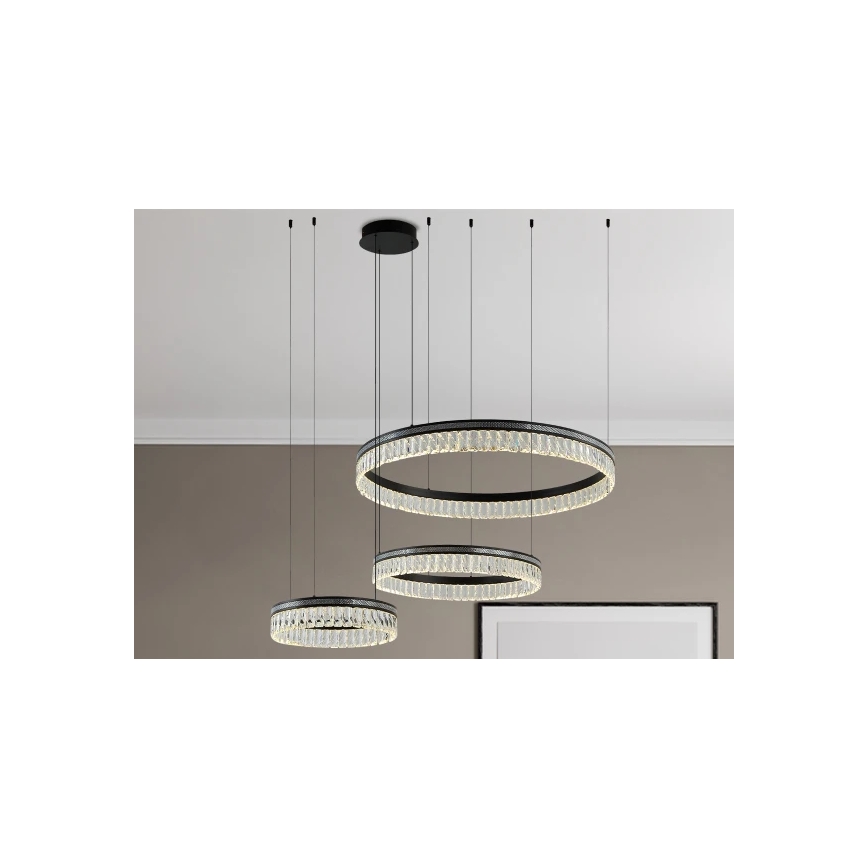 LED prigušiva kristalni luster na sajli THALIA LED/120W/230V 3000-6000K + daljinski upravljač