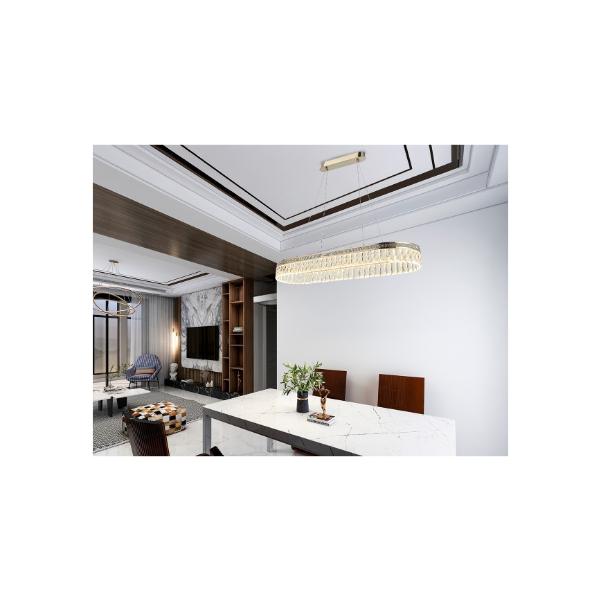 LED prigušiva kristalni luster na sajli THALIA LED/50W/230V 3000-6000K + daljinski upravljač