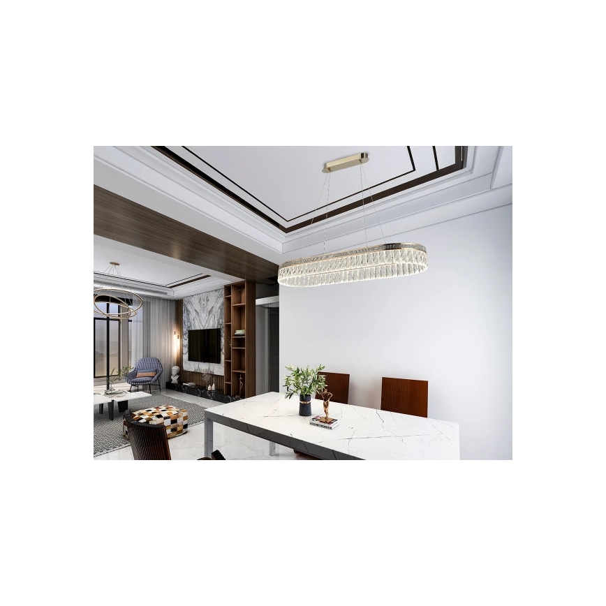 LED prigušiva kristalni luster na sajli THALIA LED/50W/230V 3000-6000K + daljinski upravljač