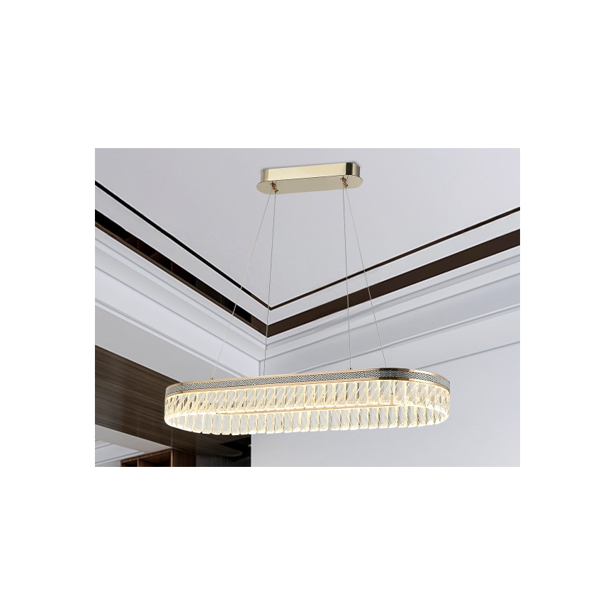 LED prigušiva kristalni luster na sajli THALIA LED/50W/230V 3000-6000K + daljinski upravljač