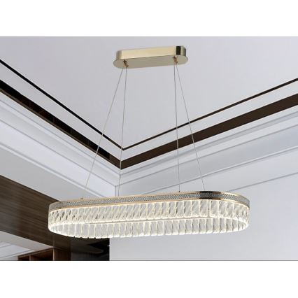 LED prigušiva kristalni luster na sajli THALIA LED/50W/230V 3000-6000K + daljinski upravljač