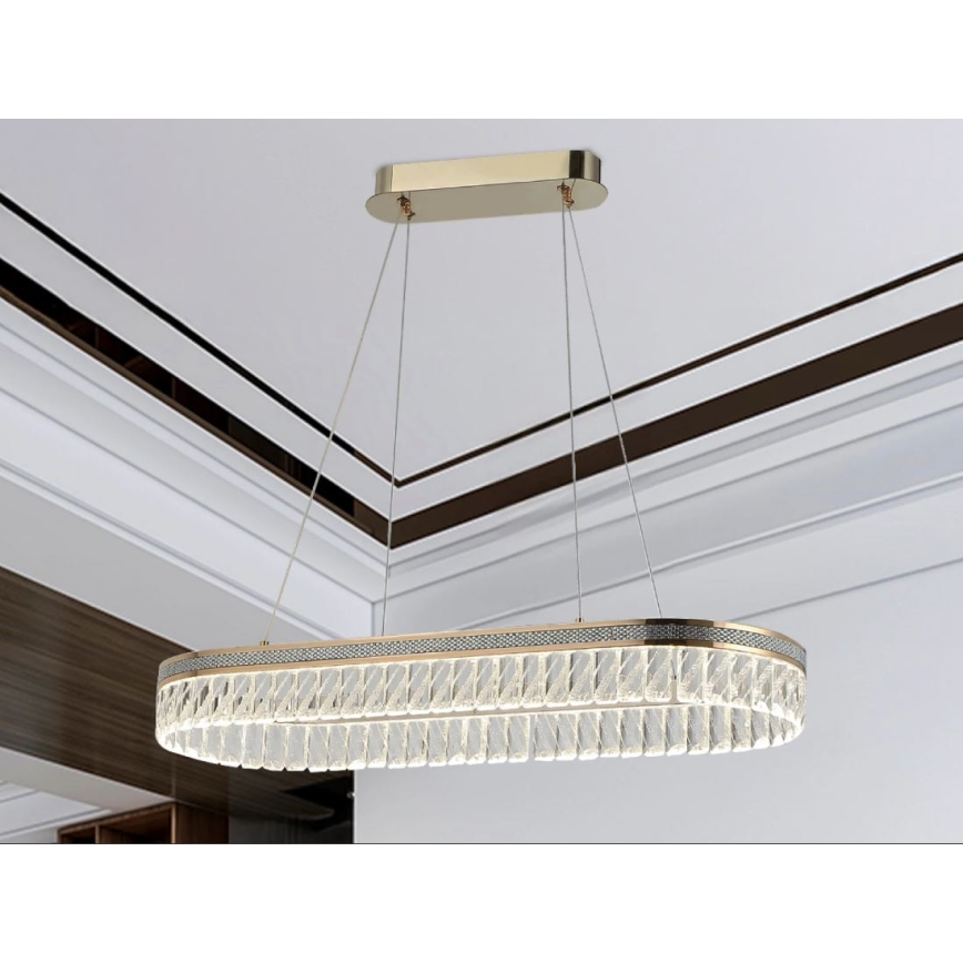 LED prigušiva kristalni luster na sajli THALIA LED/50W/230V 3000-6000K + daljinski upravljač