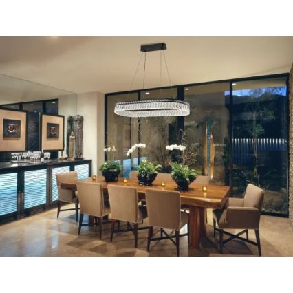 LED prigušiva kristalni luster na sajli THALIA LED/50W/230V 3000-6000K + daljinski upravljač