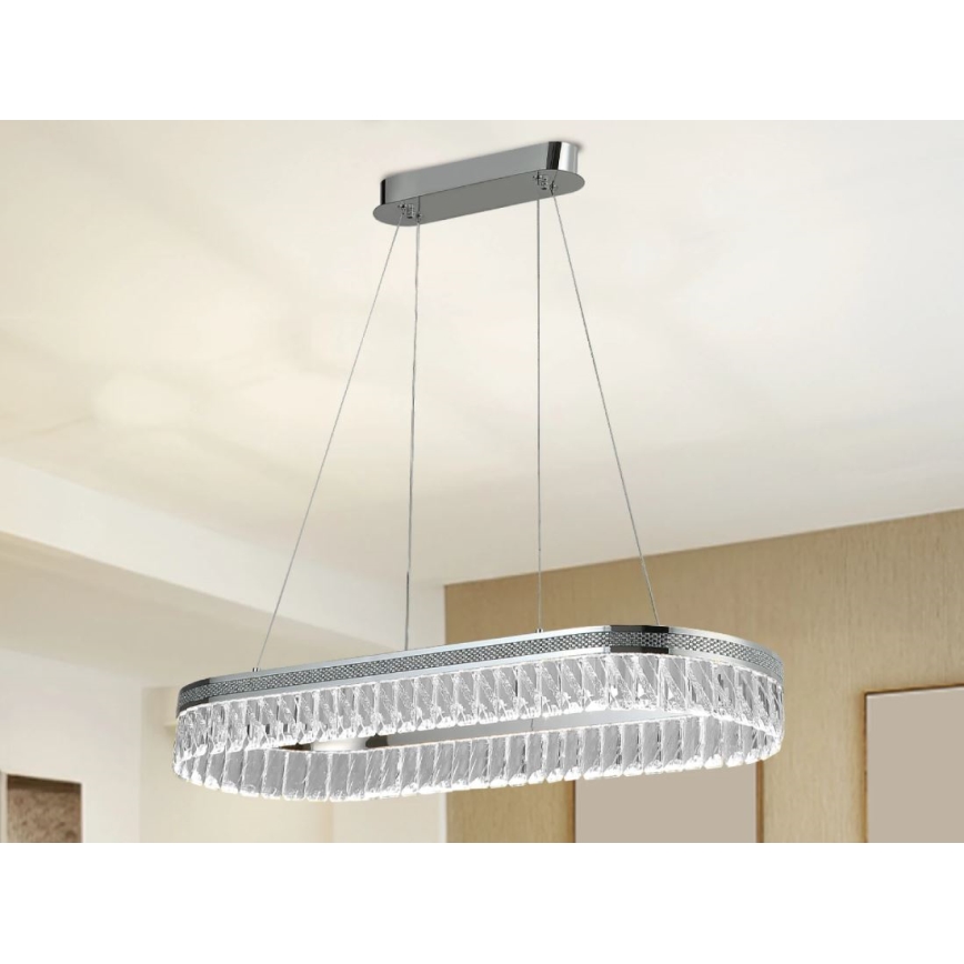 LED prigušiva kristalni luster na sajli THALIA LED/50W/230V 3000-6000K + daljinski upravljač