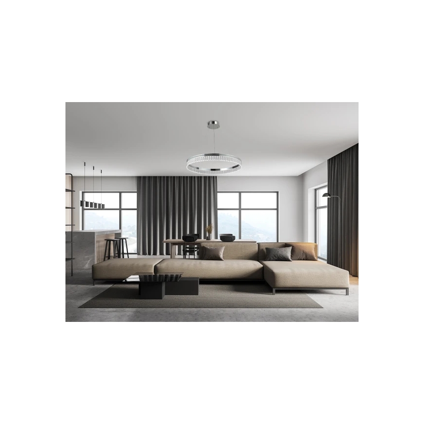 LED prigušiva kristalni luster na sajli THALIA LED/55W/230V 3000-6000K prečnik 80 cm + daljinski upravljač