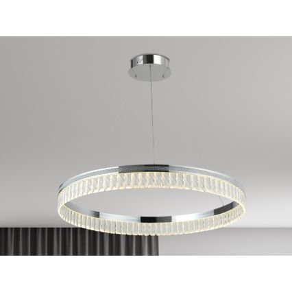 LED prigušiva kristalni luster na sajli THALIA LED/55W/230V 3000-6000K prečnik 80 cm + daljinski upravljač