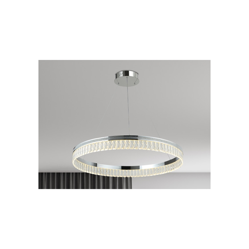 LED prigušiva kristalni luster na sajli THALIA LED/55W/230V 3000-6000K prečnik 80 cm + daljinski upravljač