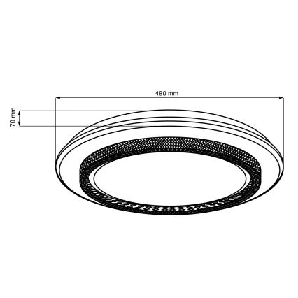 LED prigušiva plafonska lampa za kupatilo ADELA LED/72W/230V, prečnik 48 cm, 3000-6000K, IP44 + daljinski upravljač