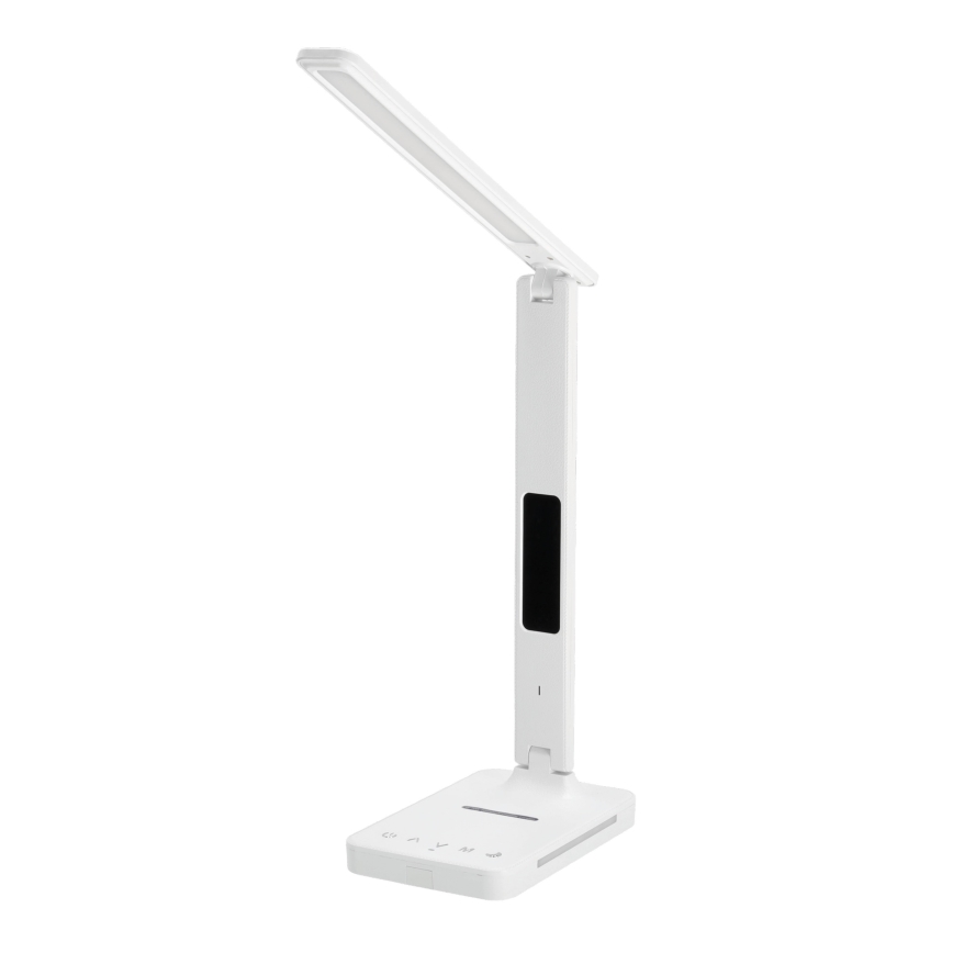 LED prigušiva stona lampa sa bežičnim punjenjem QI, displejom i USB portom LED/7W/230V 3000-6000K bela