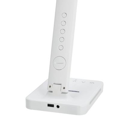 LED prigušiva stona lampa sa bežičnim punjenjem QI, displejom i USB portom LED/7W/230V 3000-6000K bela