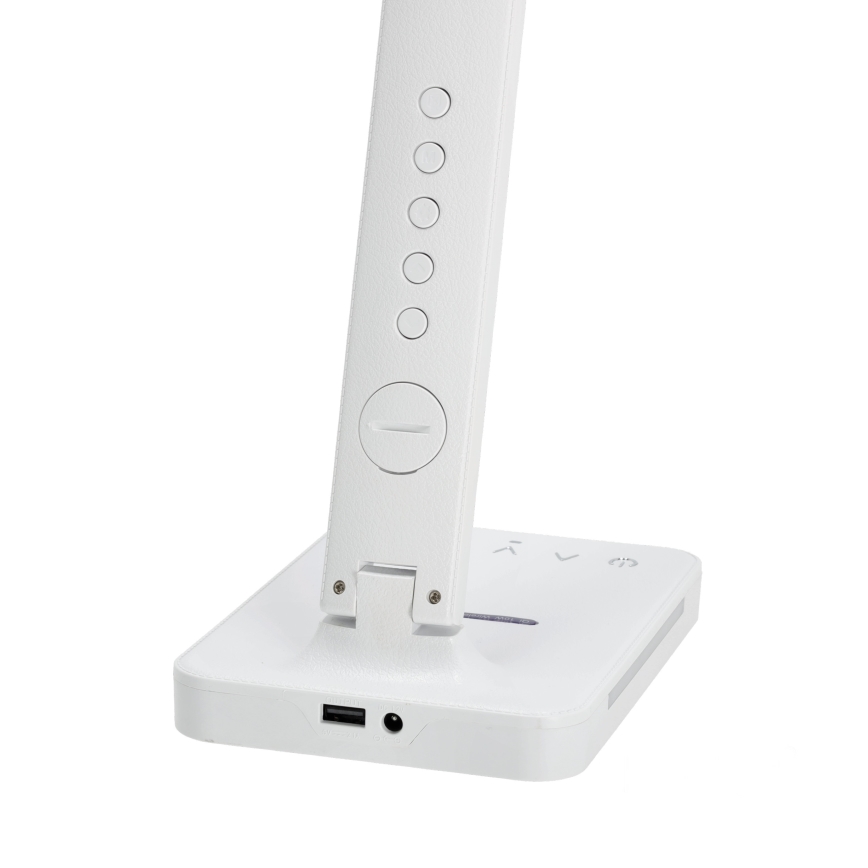 LED prigušiva stona lampa sa bežičnim punjenjem QI, displejom i USB portom LED/7W/230V 3000-6000K bela