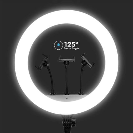 LED prigušiva lampa sa stalkom i držačem za vlogovanje LED/55W/230V CRI 90 + daljinski upravljač