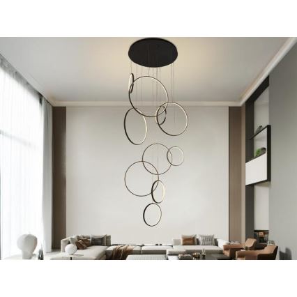 LED prigušiva luster na sajli LED/290W/230V 3000-6500K, prečnik 60 cm + daljinski upravljač