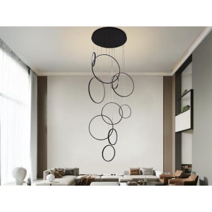 LED prigušiva luster na sajli LED/290W/230V 3000-6500K, prečnik 60 cm + daljinski upravljač