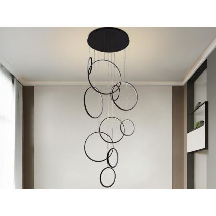 LED prigušiva luster na sajli LED/290W/230V 3000-6500K, prečnik 60 cm + daljinski upravljač