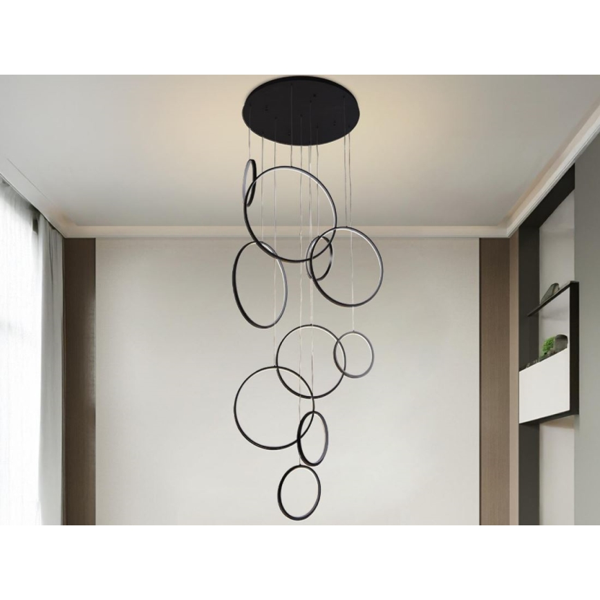 LED prigušiva luster na sajli LED/290W/230V 3000-6500K, prečnik 60 cm + daljinski upravljač