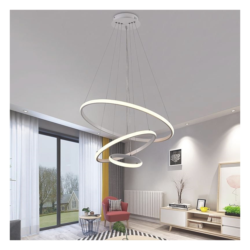 LED prigušiva luster na sajli LED/90W/230V 3000-6500K prečnik 60 cm + daljinski upravljač