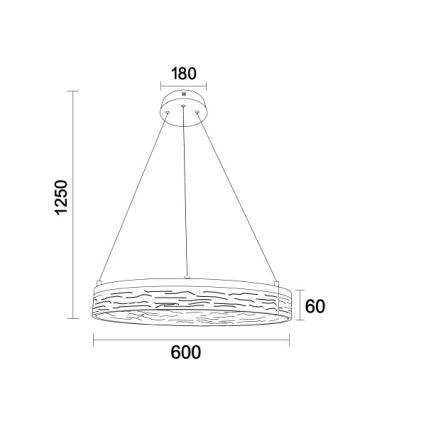 LED prigušiva luster na sajli ALIANZ LED/45W/230V 3000-6000K pr. 60 cm + daljinski upravljač