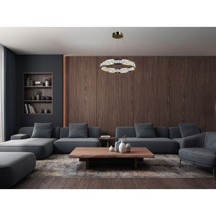 LED prigušiva kristalni luster na sajli ENRIQUE LED/40W//230V 3000-6000K prečnika 60 cm + daljinski upravljač