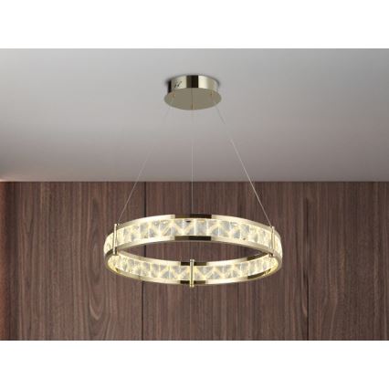 LED prigušiva kristalni luster na sajli ENRIQUE LED/40W//230V 3000-6000K prečnika 60 cm + daljinski upravljač
