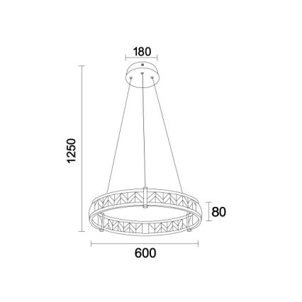 LED prigušiva kristalni luster na sajli ENRIQUE LED/40W//230V 3000-6000K prečnika 60 cm + daljinski upravljač