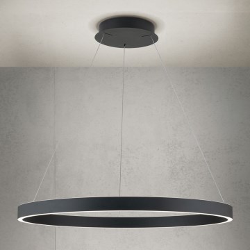 LED prigušiva luster na sajli KOLK LED/80W/230V 2700/3000/4000K preč. 80 cm crna