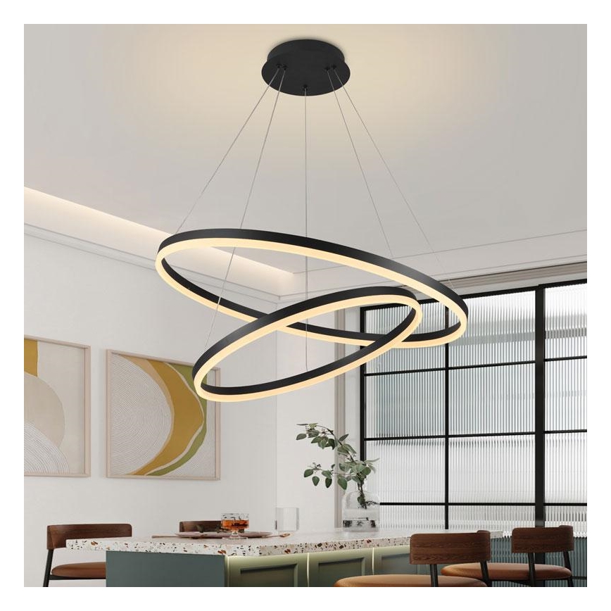LED prigušiva luster na sajli LED/100W/230V 3000-6500K prečnik 80 cm + daljinski upravljač