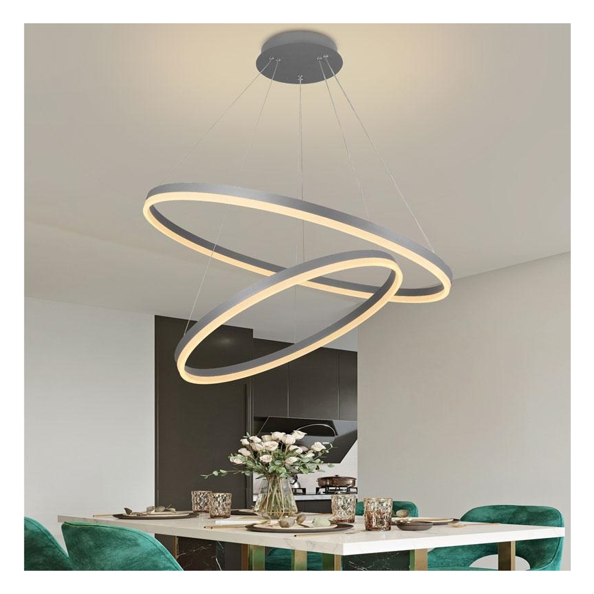 LED prigušiva luster na sajli LED/100W/230V 3000-6500K prečnik 80 cm + daljinski upravljač